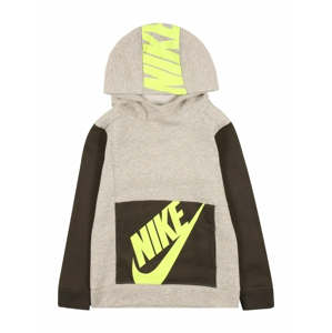 Nike Sportswear Mikina  šedá / černá / svítivě žlutá