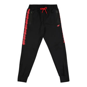 4F Sportovní kalhoty  černá / červená