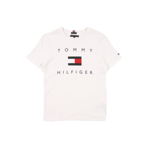 TOMMY HILFIGER Tričko  bílá / ohnivá červená / tmavě modrá