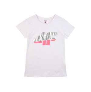 4F Funkční tričko  bílá / pink / stříbrná