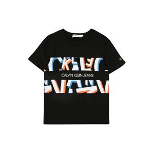 Calvin Klein Jeans Tričko 'LETTER AOP SS T-SHIRT'  černá