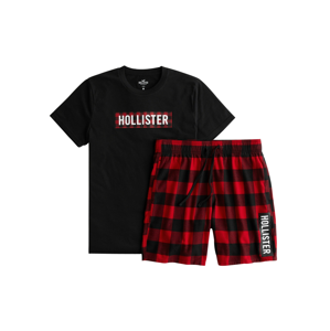 HOLLISTER Pyžamo krátké  červená / černá / bílá