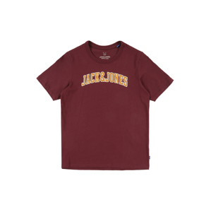 Jack & Jones Junior Tričko 'ROSSING'  vínově červená / oranžová / bílá