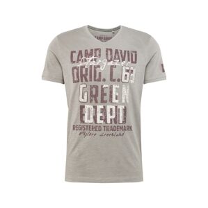 CAMP DAVID Tričko  merlot / bílá / šedý melír