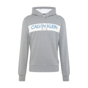 Calvin Klein Mikina  šedý melír / bílá / modrá