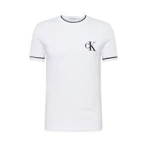 Calvin Klein Jeans Tričko 'TIPPING CK ESSENTIAL TEE'  černá / bílá