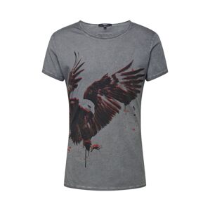tigha Tričko 'Flying Eagle'  černá / tmavě šedá / červená
