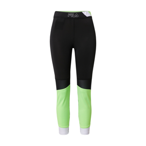 FILA Sportovní kalhoty 'ALGEA'  bílá / černá / svítivě zelená