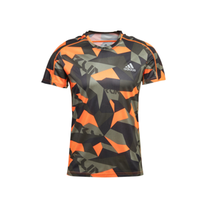 ADIDAS PERFORMANCE Funkční tričko  khaki / oranžová / černá