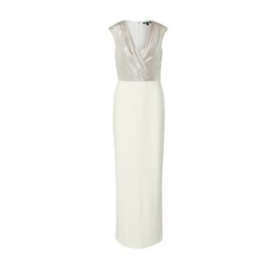 Lauren Ralph Lauren Společenské šaty 'IRAKITA-CAP SLEEVE-EVENING DRESS'  bílá / stříbrná