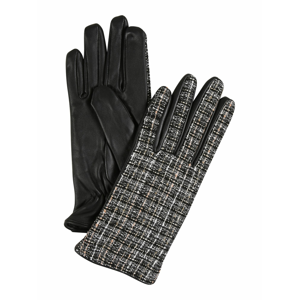 PIECES Prstové rukavice  černá / bílá / béžová