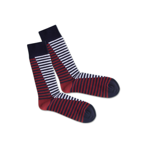 DillySocks Ponožky 'SS20-08 Double Sea Liner'  bílá / tmavě modrá / červená