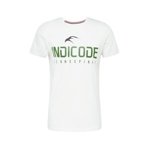 INDICODE JEANS Tričko  bílá / zelená