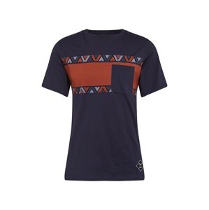 Iriedaily Tričko 'Monte Noe'  námořnická modř / oranžově červená / světlemodrá / černá
