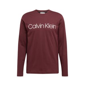 Calvin Klein Tričko  vínově červená / bílá