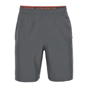 UNDER ARMOUR Sportovní kalhoty 'Woven Graphic Wordmark'  šedá / světle šedá / tmavě oranžová