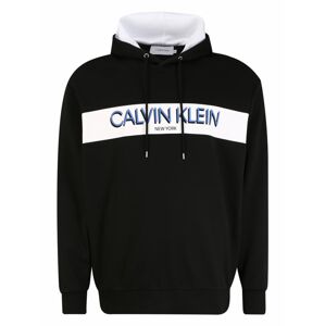 Calvin Klein Mikina  černá / offwhite / kouřově modrá