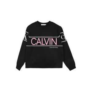 Calvin Klein Jeans Mikina  černá / světle růžová
