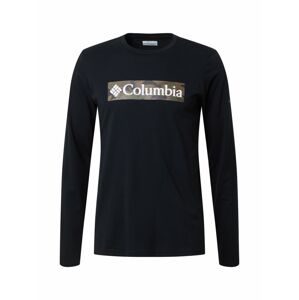 COLUMBIA Tričko 'Lookout'  černá / bílá / khaki / hnědá