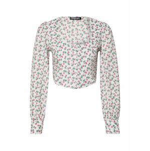 Fashion Union Tričko 'MARSHAN'  růžová / bílá