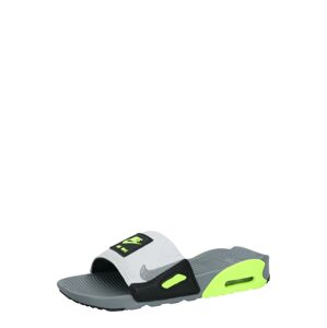 Nike Sportswear Pantofle 'Nike Air Max 90'  šedá / černá / svítivě zelená
