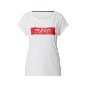 ESPRIT Tričko 'Noos Coore'  bílá / červená