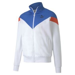 PUMA Sportovní mikina s kapucí 'Iconic MCS PT'  tmavě oranžová / bílá / královská modrá