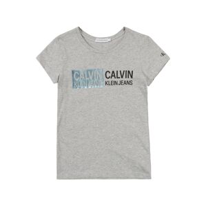 Calvin Klein Jeans Tričko 'STAMP LOGO SLIM FIT'  šedá