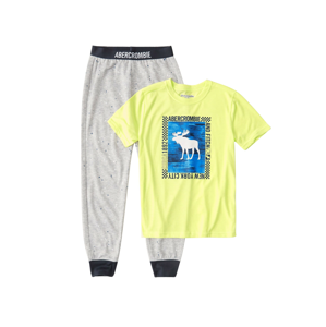 Abercrombie & Fitch Pyžamo  žlutá / šedý melír / modrá