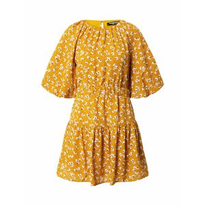 Fashion Union Letní šaty 'Corrine'  bílá / zlatě žlutá
