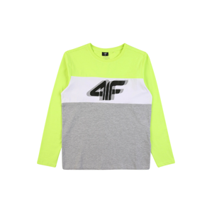 4F Funkční tričko  šedý melír / svítivě žlutá / bílá / černá