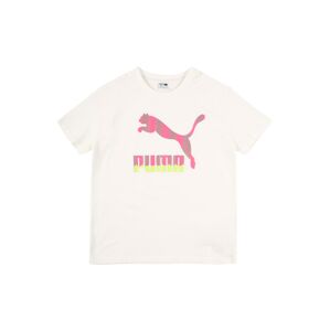 PUMA Funkční tričko  bílá / pink / šedobéžová / svítivě zelená