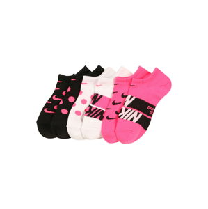 NIKE Sportovní ponožky  černá / bílá / pink
